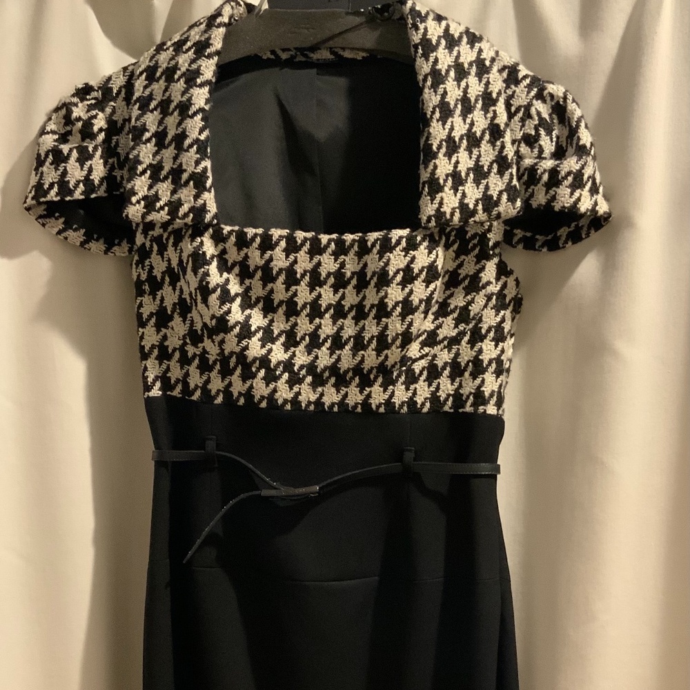 Black Halo houndstooth dress.   Size 8